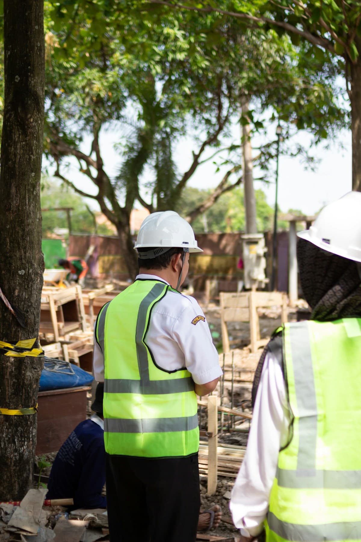 Site managers on a construction zone